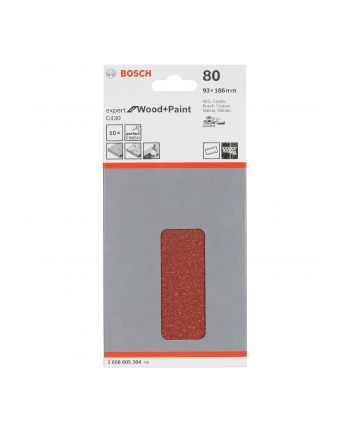 Bosch Papier ścierny RED WOOD gr. 80 93X185mm 2608605304