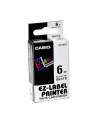 Taśma do nadruku Casio Band XR-6WE1, 8 m x 6 mm, czarna / biała - nr 8