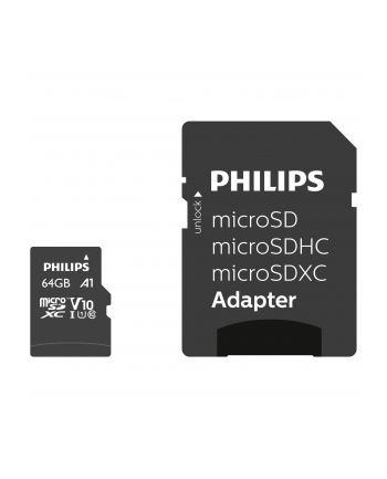 PHILIPS KARTA PAMIĘCI MICRO SDHC 64 GB CLASS 10 + WIELOKOLOROWY