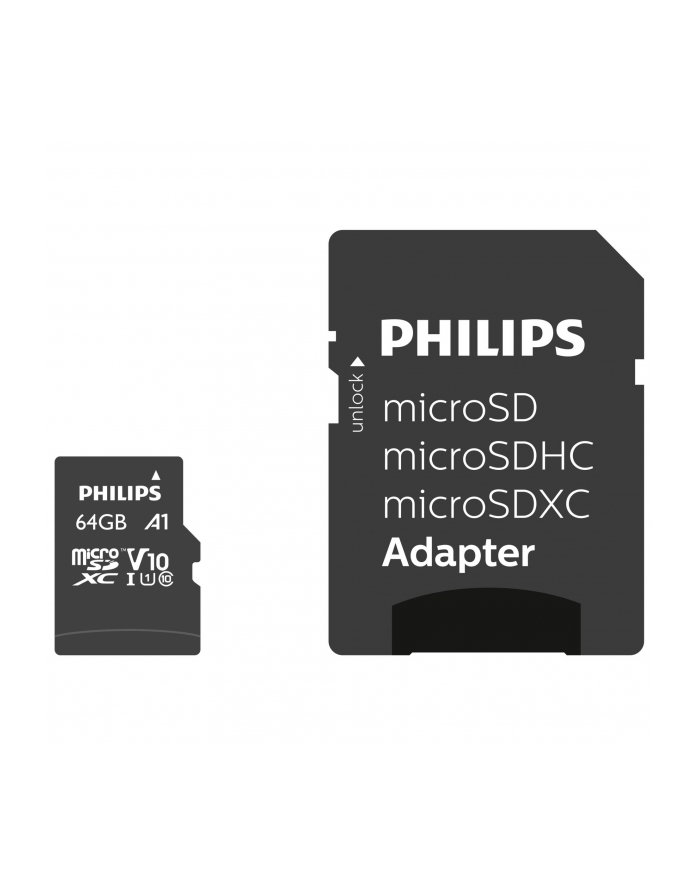 PHILIPS KARTA PAMIĘCI MICRO SDHC 64 GB CLASS 10 + WIELOKOLOROWY główny