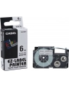 Taśma do nadruku Casio Band XR-6WE1, 8 m x 6 mm, czarna / biała - nr 12
