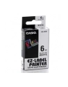 Taśma do nadruku Casio Band XR-6WE1, 8 m x 6 mm, czarna / biała - nr 13