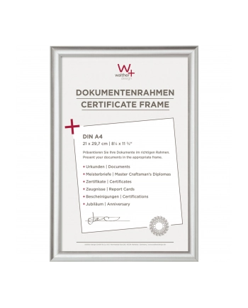 WALTHER RAMKA TRENDSTYLE 21X29,7 RESIN SILVER DIN A4