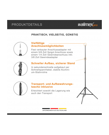 Walimex Statyw WT-803 Lamp Tripod, 200cm (12525) nr 1