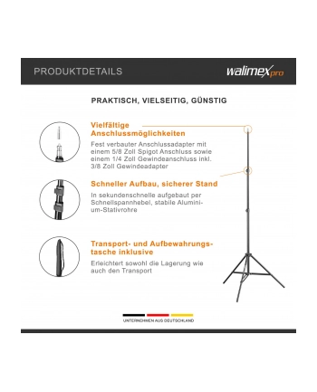 Walimex Statyw WT-803 Lamp Tripod, 200cm (12525)