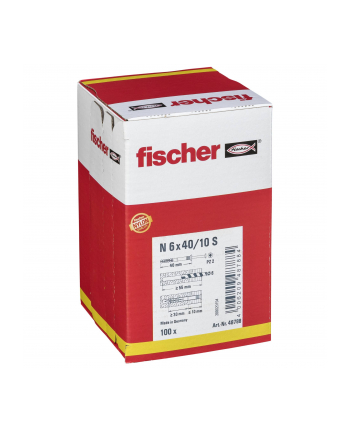 Fischer Kołek Rozporowy 048788 Nx40 z Gp Zestaw 100szt.