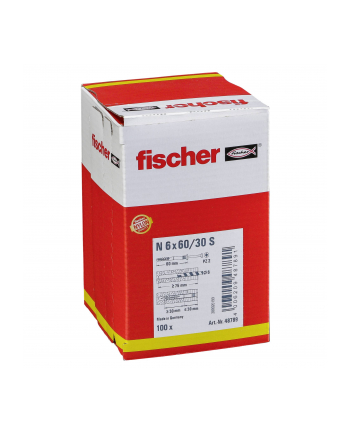 Fischer Kołek Rozporowy 048789 N 6x60 z Gp Zestaw 100szt.