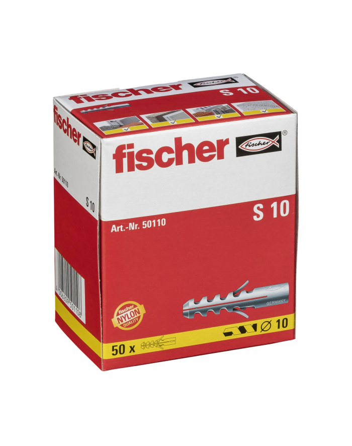 Fischer Kołek Rozporowy S 10 10mm Zestaw 50szt. główny