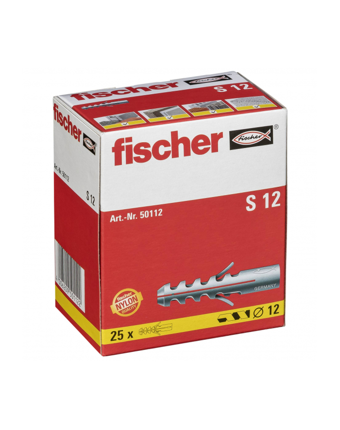 Fischer Kołek Rozporowy S 12 12mm Zestaw 25szt. główny