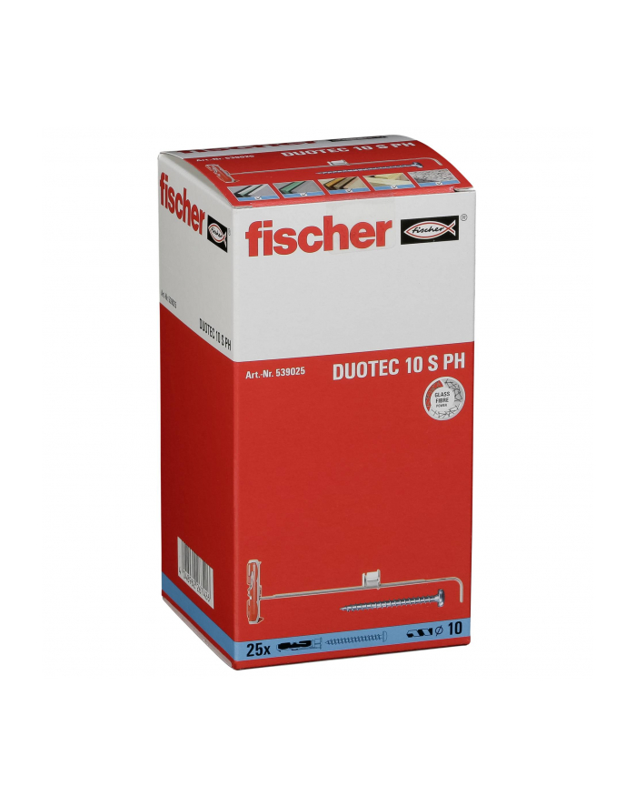 Fischer Nylonowe Mocowanie Uchylne Z Wkrętem Duotec 10 S Ph 25Szt. 539025 główny