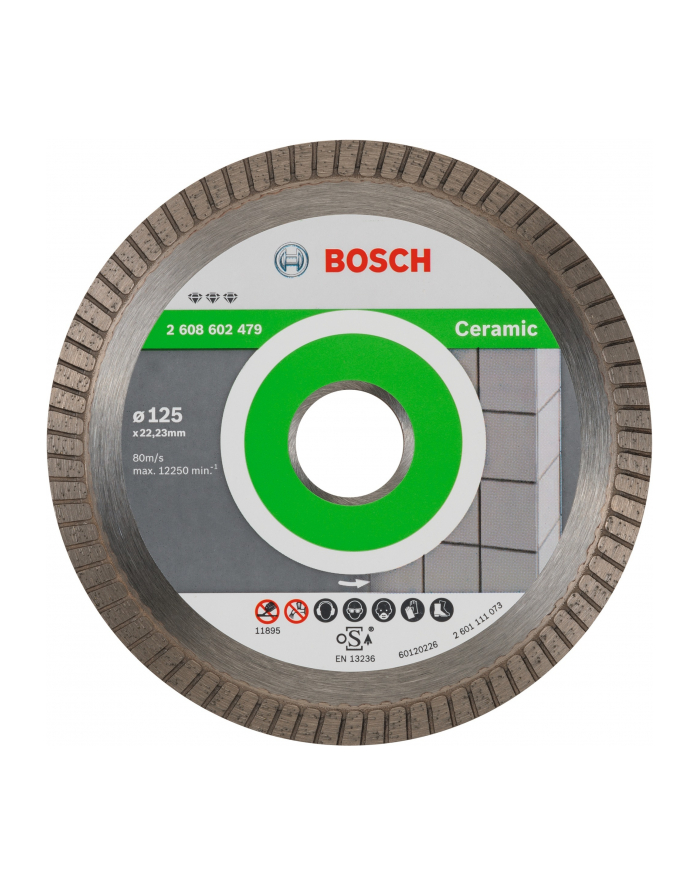 Bosch Diamentowa tarcza tnąca Best for Ceramic Extraclean Turbo 125mm 2608602479 główny