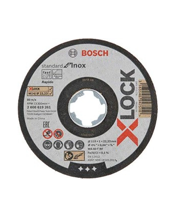 Bosch tarcza tnąca Standard for Inox z mocowaniem X-Lock 2608619266