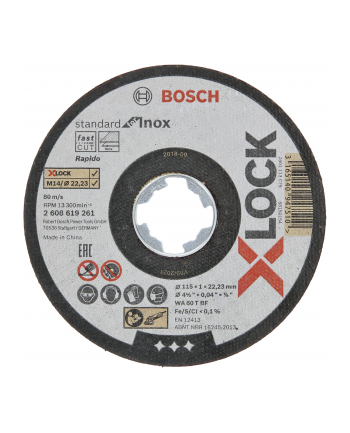 Bosch tarcza tnąca Standard for Inox z mocowaniem X-Lock 2608619266