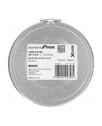 Bosch tarcza tnąca Standard for Inox z mocowaniem X-Lock 2608619266