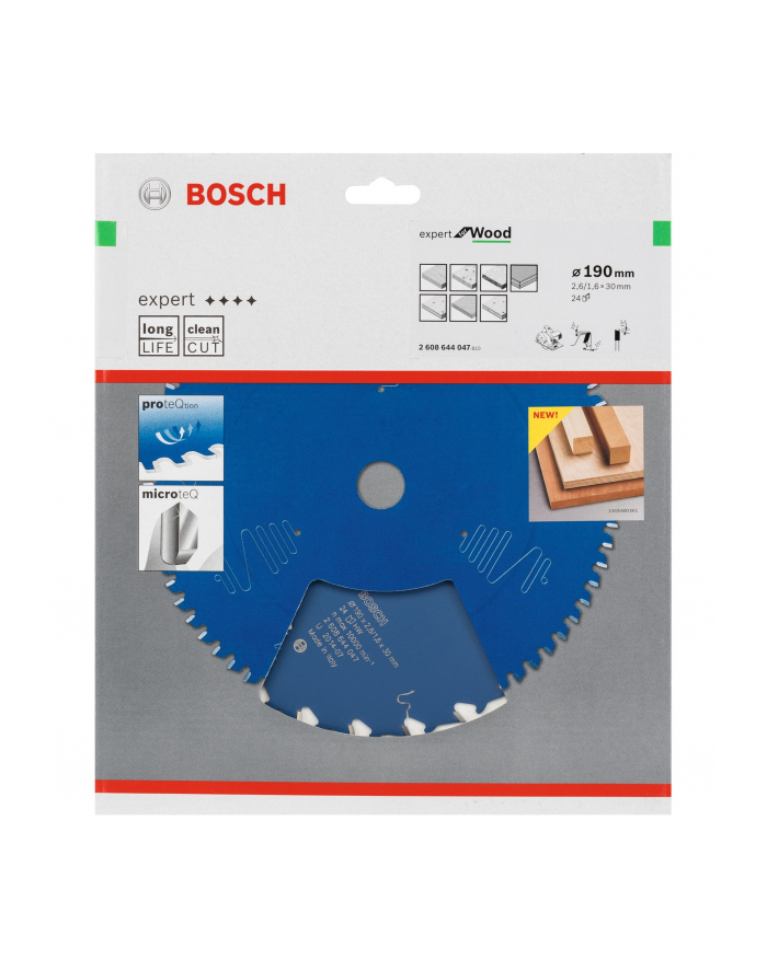Bosch Tarcza pilarska expert for Wood 190x30x2.6/1.6x24 T 2608644047 główny
