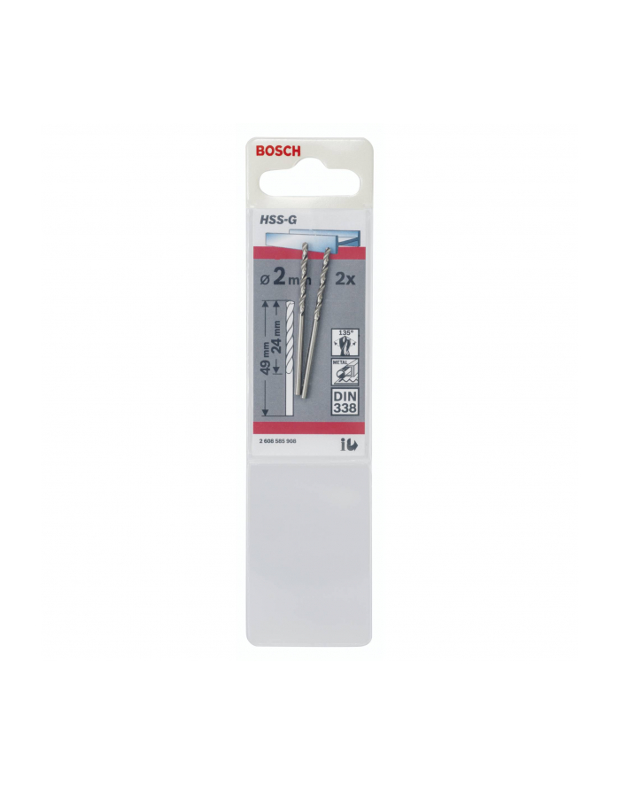 Bosch Wiertło do metalu HSS-G Standard DIN 338 2x24x49mm 2szt 2608585908 główny