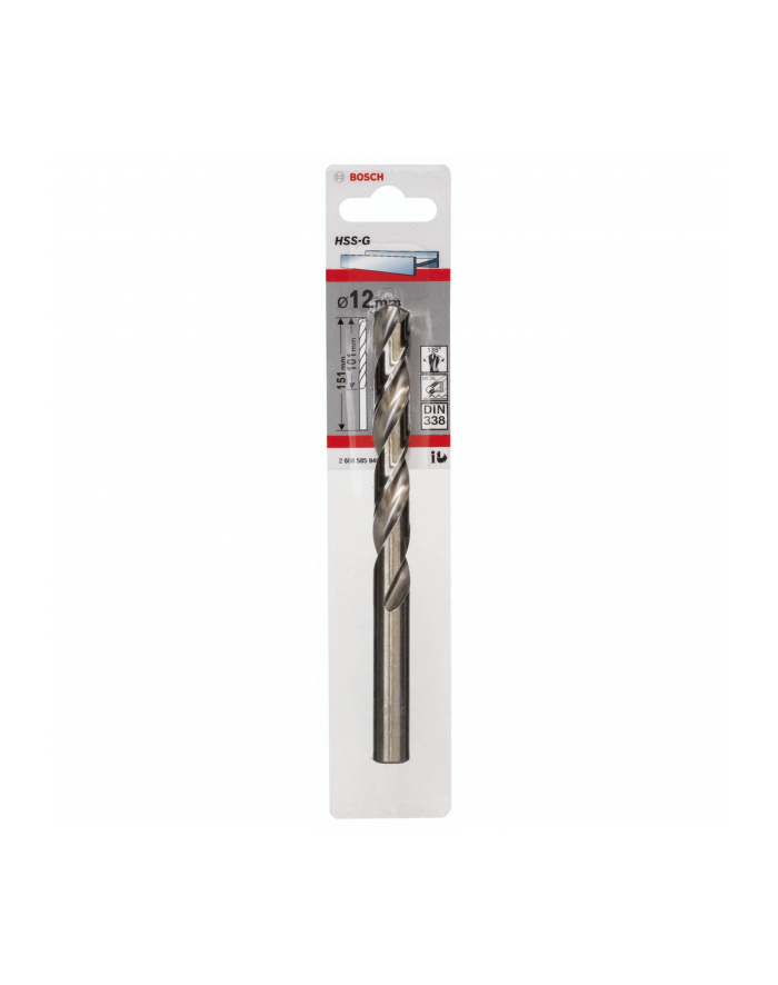 Bosch Wiertło do metalu HSS-G Standard DIN 338 12x101x151mm 2608585940 główny