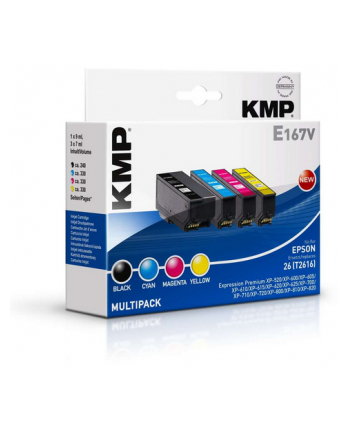 KMP E167V - 4-pack - black yellow cyan magenta - ink cartridge (alternative for: Epson T2616) - Kartridż z tuszem Czarny (16264850)