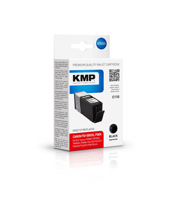 KMP C110 - XXL SIZE - BLACK - INK CARTRIDGE (ALTERNATIVE FOR: CANON PGI-580PGBKXL) - KARTRIDŻ Z TUSZEM CZARNY główny