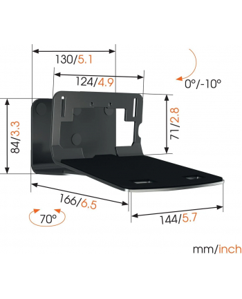 Vogels Sound 3205 Bracket 5/7 Czarny nr 1