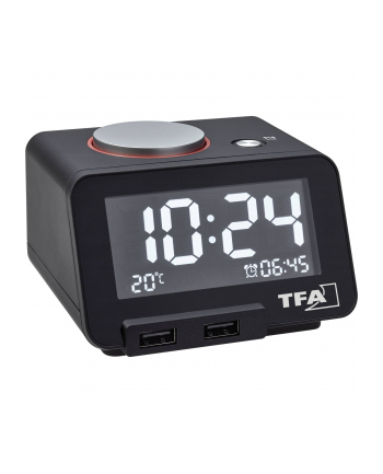 Tfa Budzik Biurkowy 60.2517 Hometime Zegar Elektroniczny Z Termometrem I Ładowarką Usb (9816030153)