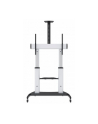 MANHATTAN Heavy-Duty TV Cart Aluminum Constructionup up to 100kg 220lbs 60i to 100i tilt Height-Adjustable two Shelves Silver/Black - nr 17