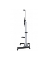 MANHATTAN Heavy-Duty TV Cart Aluminum Constructionup up to 100kg 220lbs 60i to 100i tilt Height-Adjustable two Shelves Silver/Black - nr 25