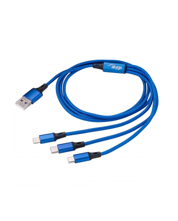 AKYGA Cable USB AK-USB-27 USB A m / micro a USB B m / USB type C m / Lightning m 1.2m