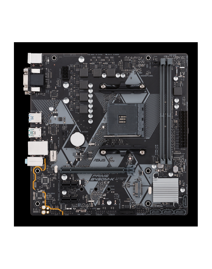 ASUS PRIME B450M-K II AM4 mATX 1xPCIe 3.0/2.0 x16 4xSATA 6Gb/s ports 2xM.2 główny