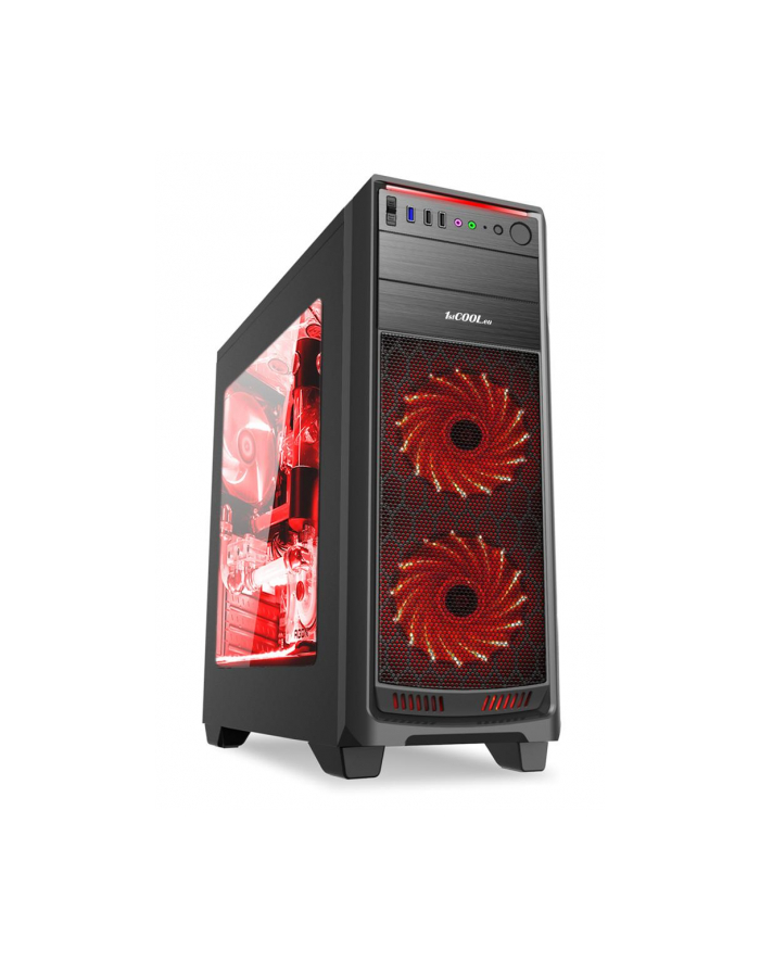 1stCOOL GAMER 1, Full Tower czarna (MLGAMER1AUUSB3) główny