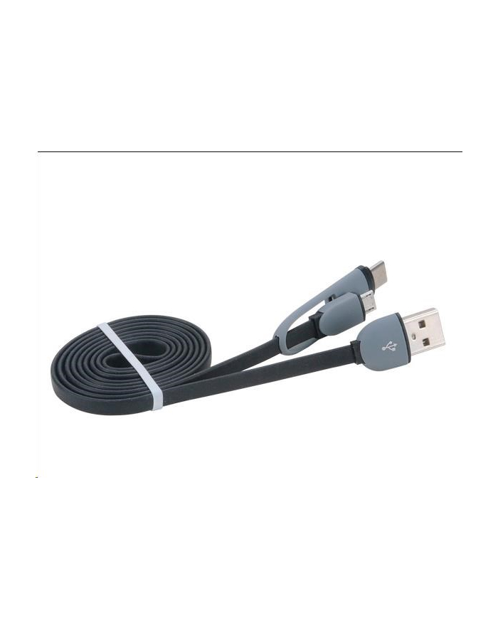 Akasa KABEL USB  2V1 USB TYPE-C A MICRO B NA USB TYPE-A, 100CM  (AKCBUB3510BK) główny