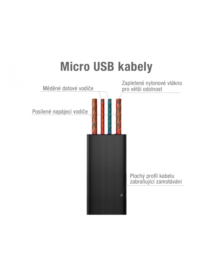 Kabel USB Avacom Kabel USB (2.0) USB A M- USB micro M 1.2m czarny Avacom główny