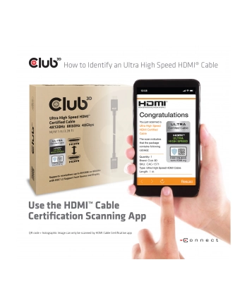 Kabel Club 3D HDMI-Kabel A -> A 2.1 Ultra High Speed 10K HDR 1m