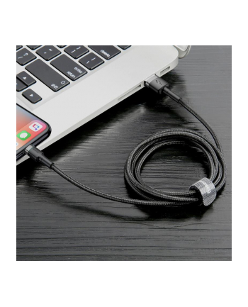 Baseus Kabel Kevlar USB Lightning iPhone 2.4A 1m Czarny (CALKLF-BG1)