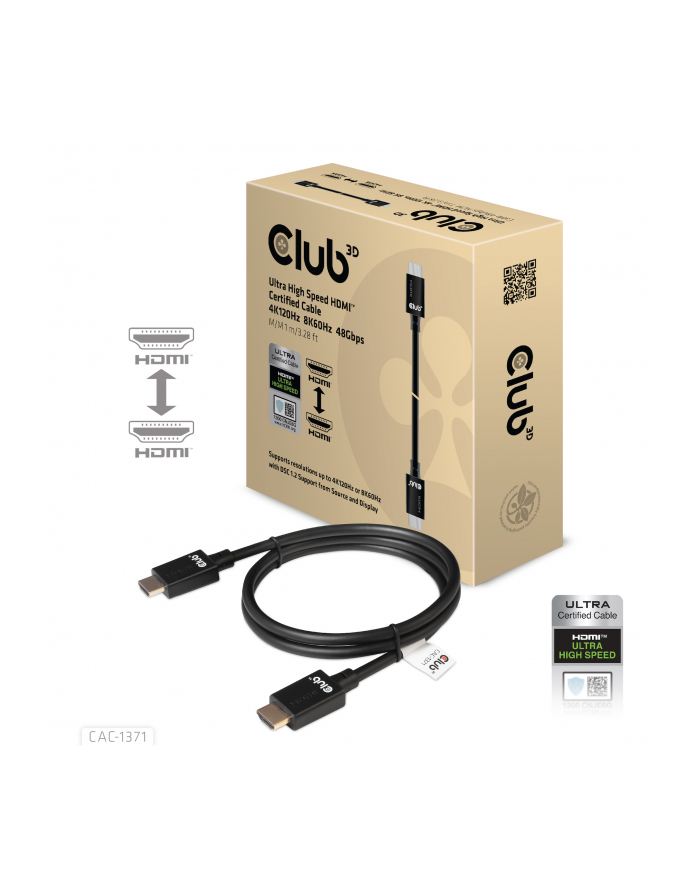 Kabel Club 3D HDMI-Kabel A -> A 2.1 Ultra High Speed 10K HDR 1m główny