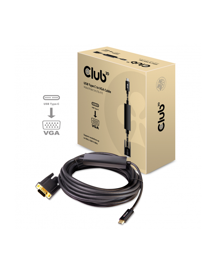 Club 3D video interface converter - VGA / USB - USB-C to HD-15 (VGA) - 5 m (CAC1512) główny