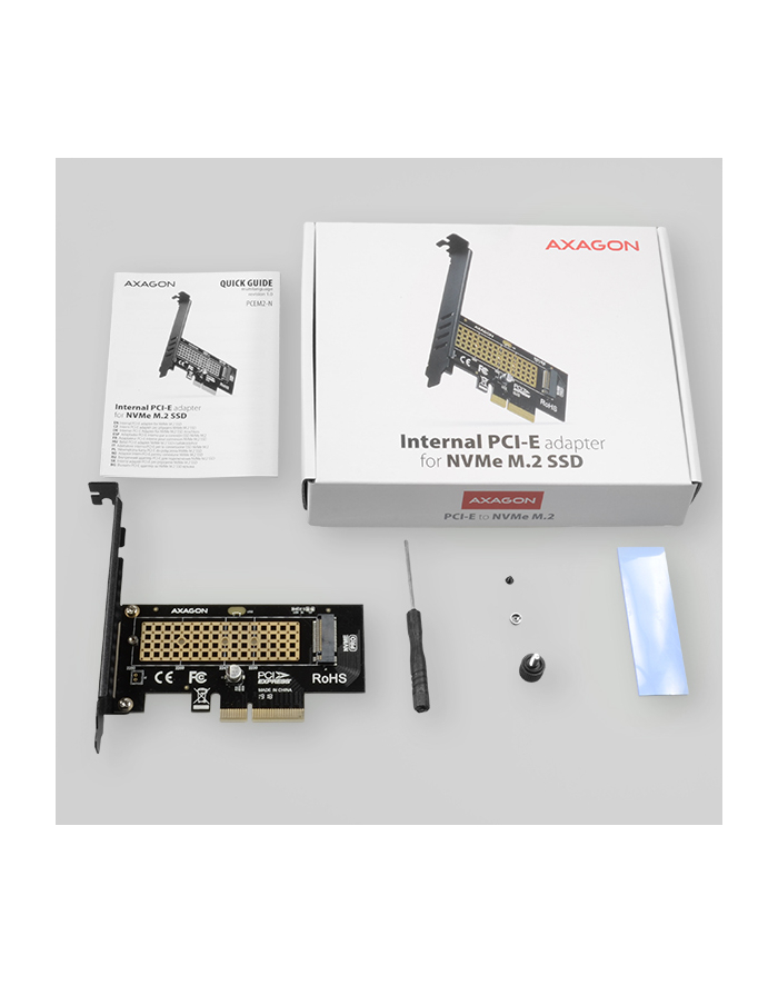 AXAGON KARTA ROZSZERZEŃ  PCIE X4, DYSK NVME M.2 SSD  (PCEM2N) główny