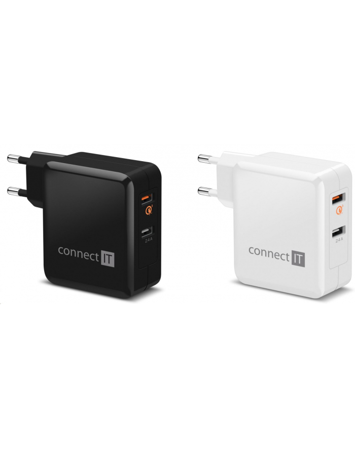 Connect IT 2x USB (3,4A) QC 3.0 (CWC-3010-BK) Czarna główny