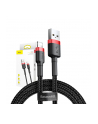 Baseus Kabel nylonowy Cafule Lightning 2,4A 50cm czarny/czerwony (02112) - nr 11