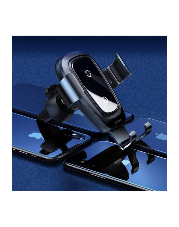 Baseus Metal Gravity Car Mount Wireless Charger Black (bsu043) główny