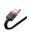 Baseus Kabel nylonowy Cafule Lightning 2,4A 50cm czarny/czerwony (02112) - nr 15
