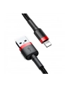 Baseus Kabel nylonowy Cafule Lightning 2,4A 50cm czarny/czerwony (02112) - nr 2