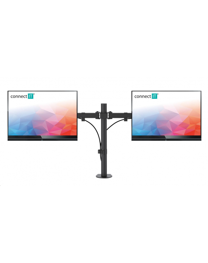 Uchwyt Connect IT TwinArm Basic Alfa na 2 monitory 13'' až 32'', nosnost 2x8 kg (CMF-3203-BK) Czarny główny