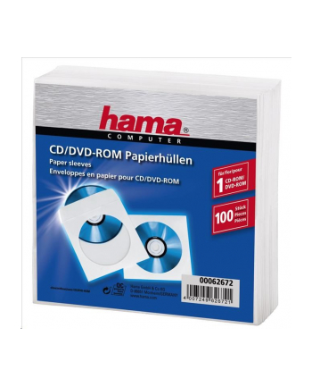 Hama CD-ROM Paper Sleeves 100, White (00062672)