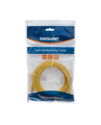 Intellinet patch cord RJ45, snagless, kat. 6 UTP, 15m żółty (342407)