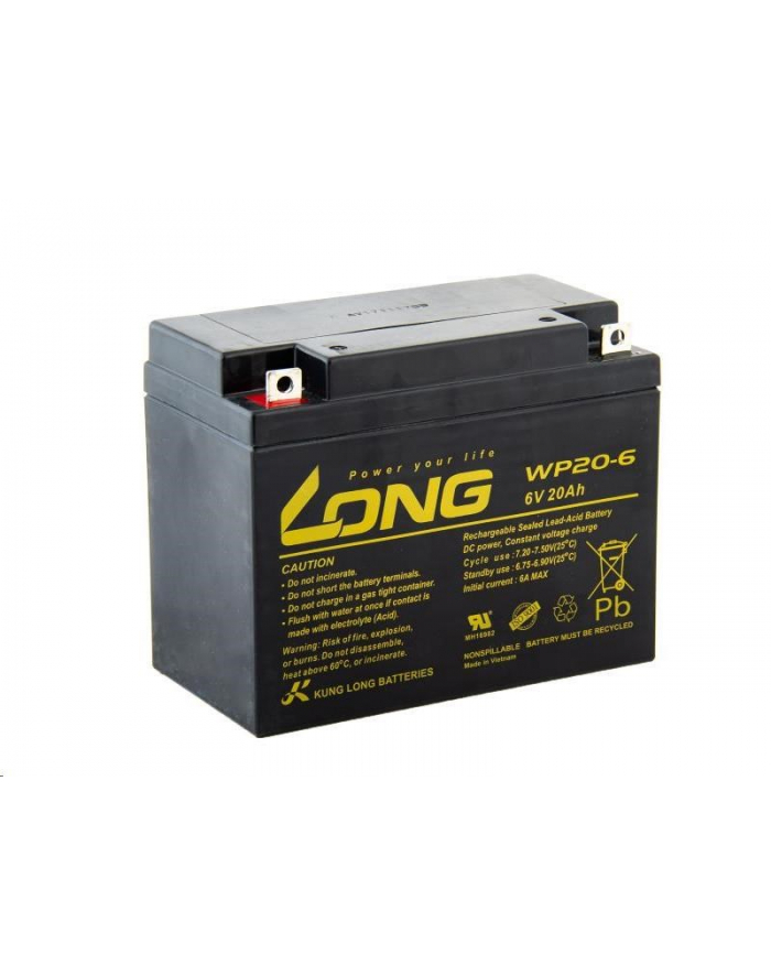 Long 6V 20Ah akumulator ołowiowy F3 (WP20-6) (PBLO6V020F3A) główny