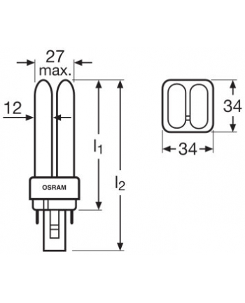 Osram Integrated Compact Fluorescent Light Bulb With Reflector Dulux D 13W/830 G24D1 (4050300025698)