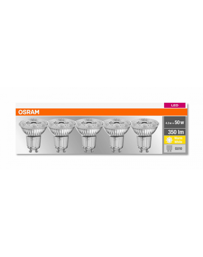 Osram Led Gu10 43 50 W 350 Lm 2700 K Ciepła Biel 230 V 15000 H 5 Szt główny