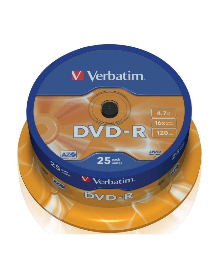 DVD-R VERBATIM 43522 4.7GB 16x CAKE 25 SZT główny