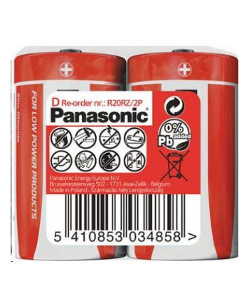 PANASONIC bateria CYNKOWO-WĘGLOWA, OGNIWO TYP D, 1.5V, , FOLIA, 2-PACK nr 1